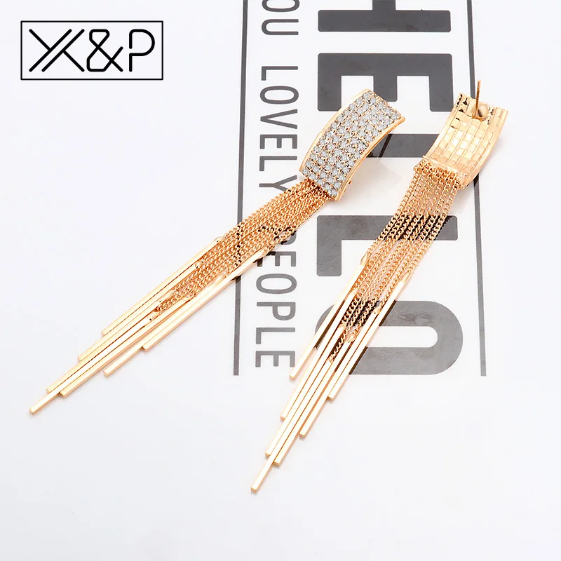 X & P модные брендовые длинные геометрические висячие серьги с кисточками и