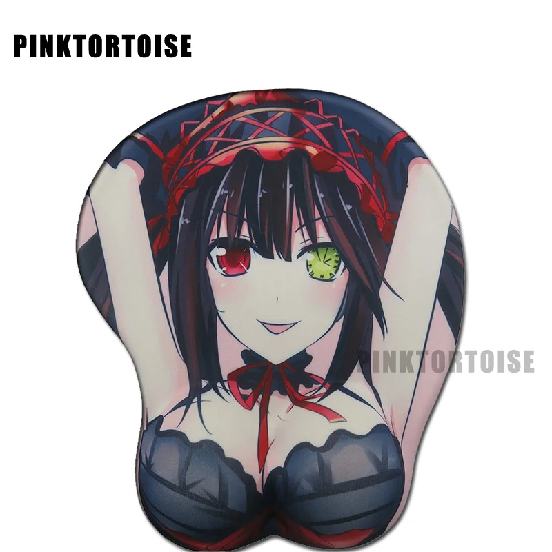 

PINKTORTOISE mousepad Tokisaki Kurumi Anime DATE A LIVE Mouse pad PLAYMAT 3D Chest Silicone Wrist Rest Mouse Pad