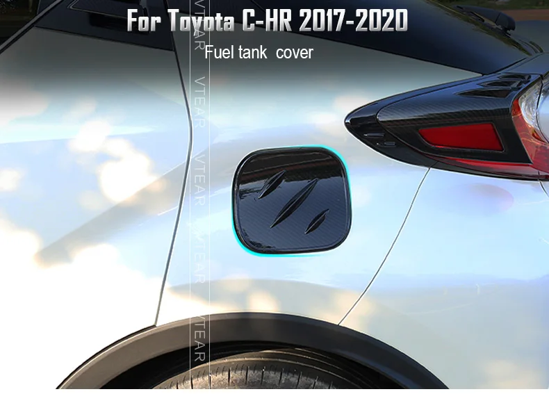 Vtear для Toyota C-HR CHR углеродное волокно автомобильный масляный Топливный Бак Газовая крышка обод хромированный Стайлинг внешние аксессуары,автотовары
