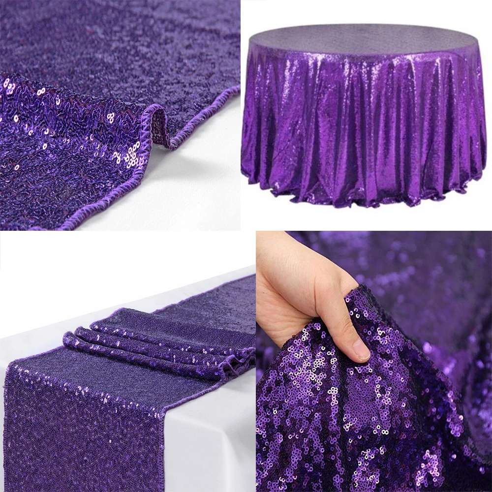 30x180 см 12X72inchSparkly Фиолетовый блесток настольный бегун для свадебной вечеринки