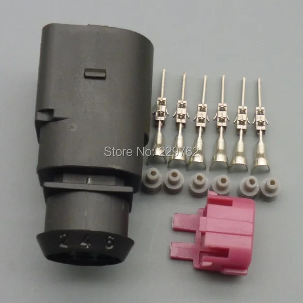 

shhworldsea 6 Pin 3B0973813 1.5mm Auto Temp sensor plug car deflation valve plug waterproof electrical connector for VW Audi