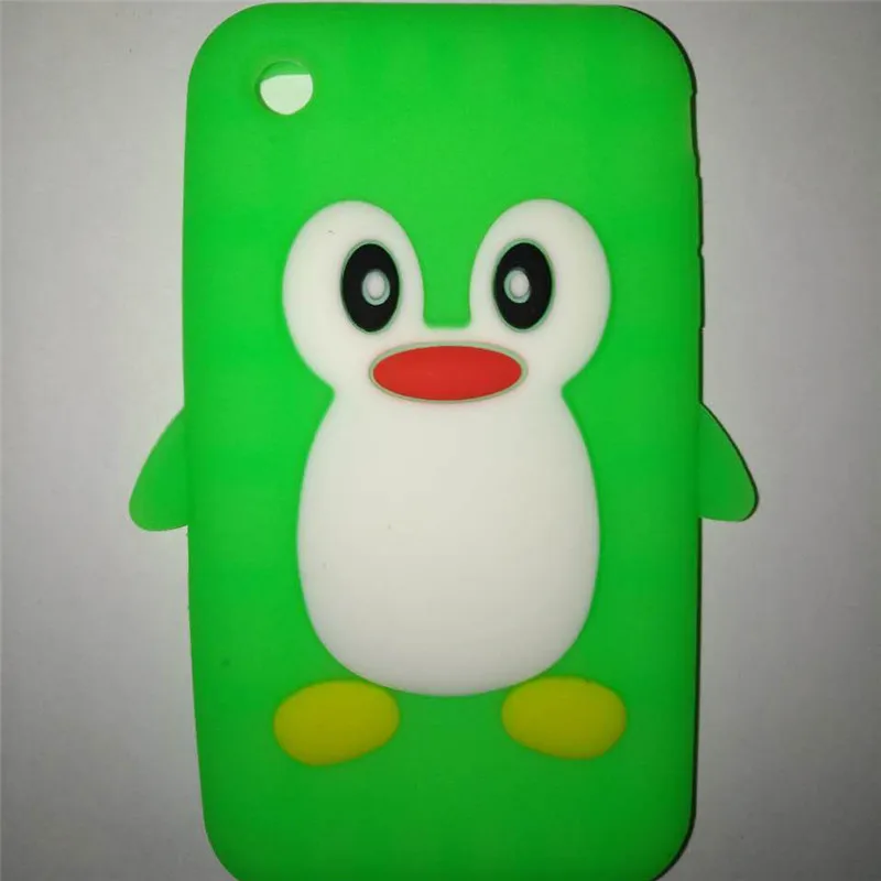 Мягкий силиконовый чехол с милым 3D рисунком пингвина для iPhone 3GS |