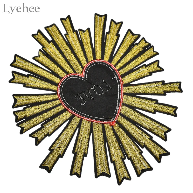 Вышивка Lychee нашивка в форме сердца блестящие нашивки ручной работы для одежды