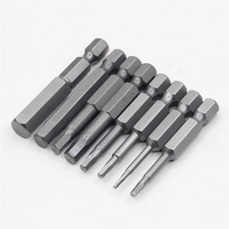50MM X 8PCS 1 шт. Высокое качество 50 мм S2 Стальная внутренняя Шестигранная головка отвертка Набор отверток ручные инструменты Магнитная дрель отвертка Набор бит - Цвет: 50MM X 8PCS