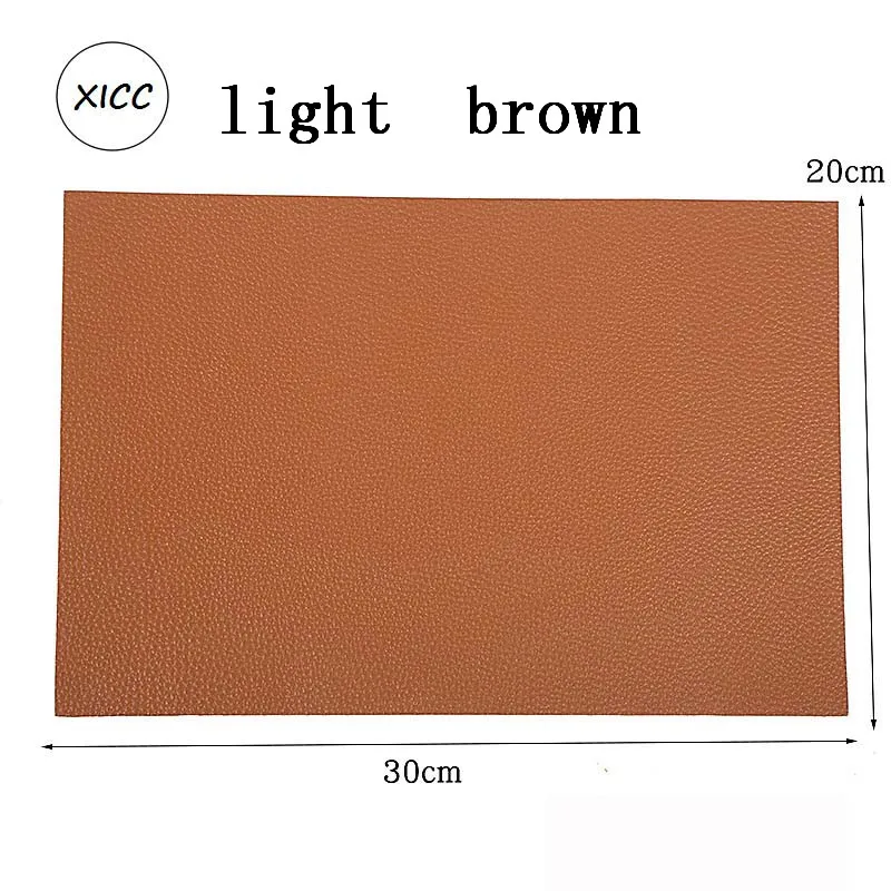 1PC 1-4 light brown Большой размер 30x20 см самоклеющиеся диван синтетическая кожа нашивки из искусственной кожи личи искусственная отверстие ремонт автомобиля стикер сиденье аппликация - Цвет: 1PC 1-4 light brown