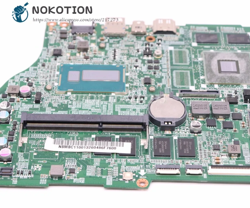 NOKOTION для Acer aspire V5 573 573G материнская плата ноутбука DAZRQMB18F0 NBMBC11001 SR16Q i3 4010U CPU GT720M