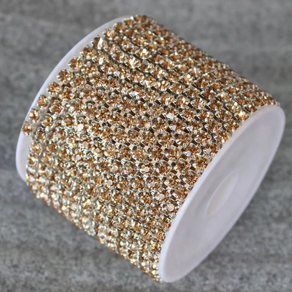 Цепочка из горного хрусталя SS8 SS10 SS12 1 ряд подвеска с аметистом и серебряной