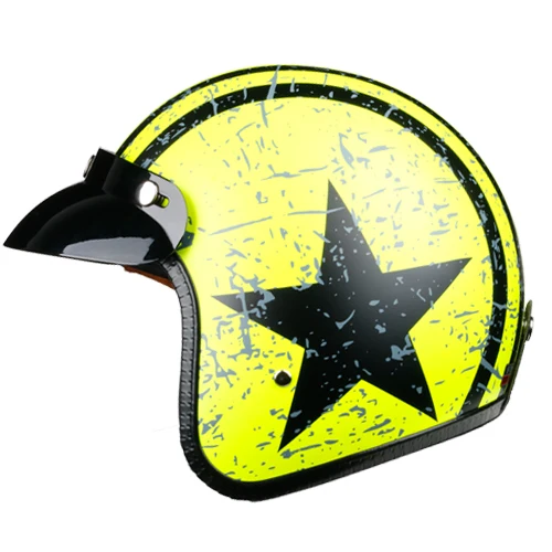 LDMET casco moto Винтаж moto rcycle шлем jet capacetes de moto ciclista vespa cascos para moto Кафе racer с открытым лицом - Цвет: matted starY