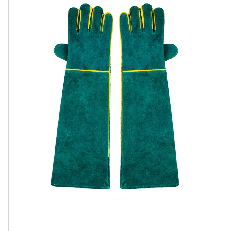 Перчатки VOVOPET против укусов зеленые защитные длинные толстые перчатки из