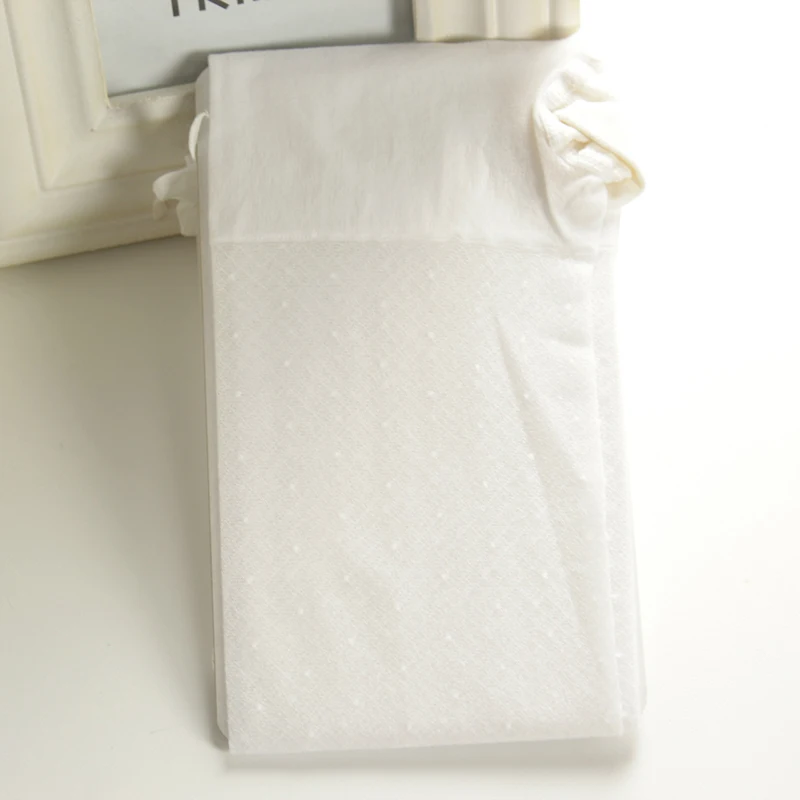 Новые летние детские колготки принцессы в мелкий горошек с бантиком для маленьких девочек, ультратонкие прозрачные колготки, S/M/L - Цвет: Белый