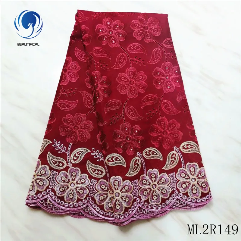 

BEAUTIFICAL Voile Lace 5 yards Fabric Inmitated Cotton African Lace Fabric Voile Fabric Dry Lace ML2R149