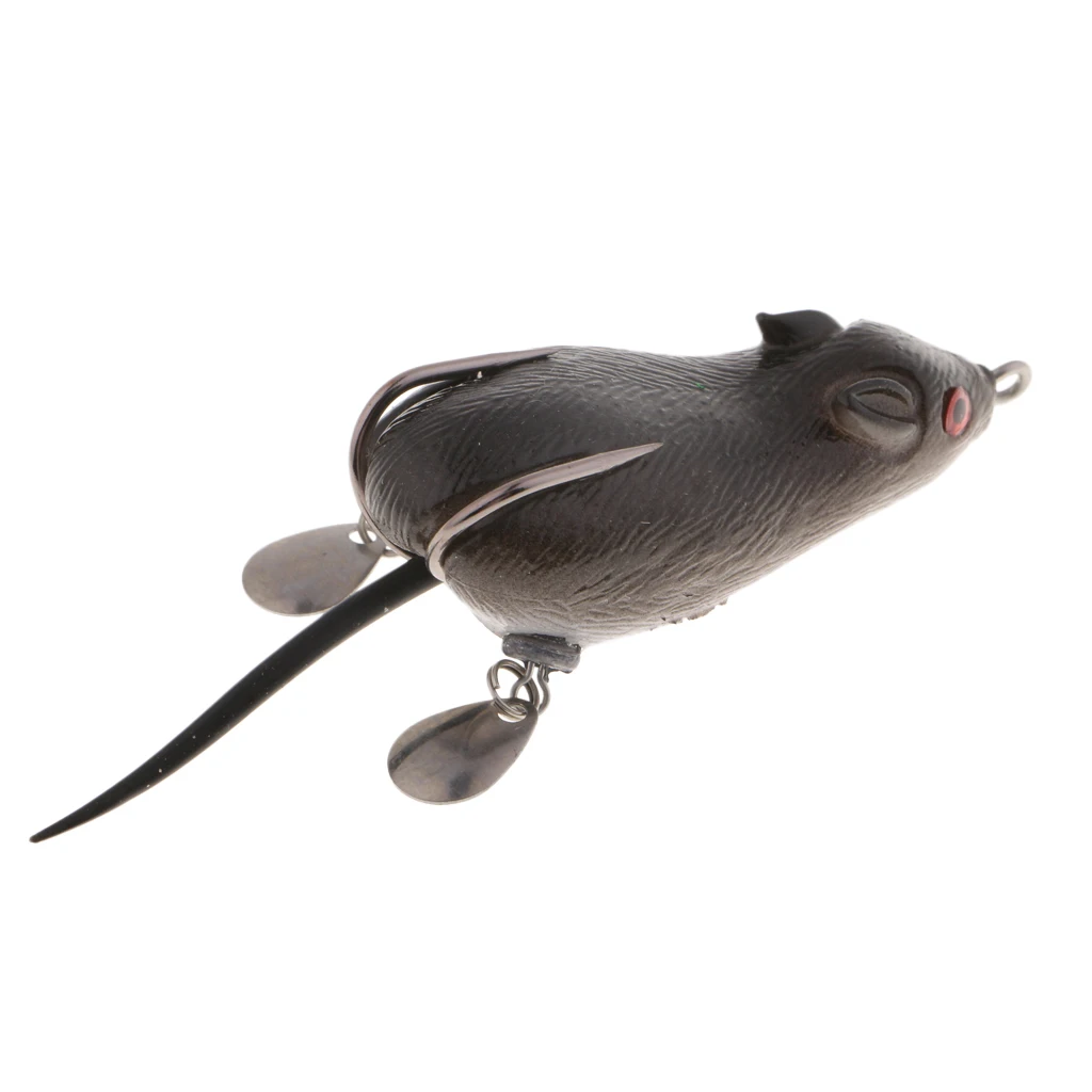 Плавающая мягкая резиновая рыболовная приманка Weedless Topwater Mouse для ловли