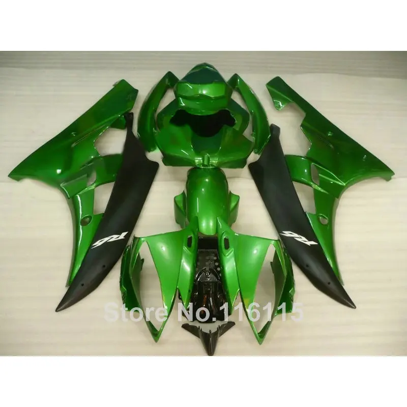 Полный комплект обтекателей для YAMAHA YZF-R6 2006 2007 матовый черный зеленый обтекатель