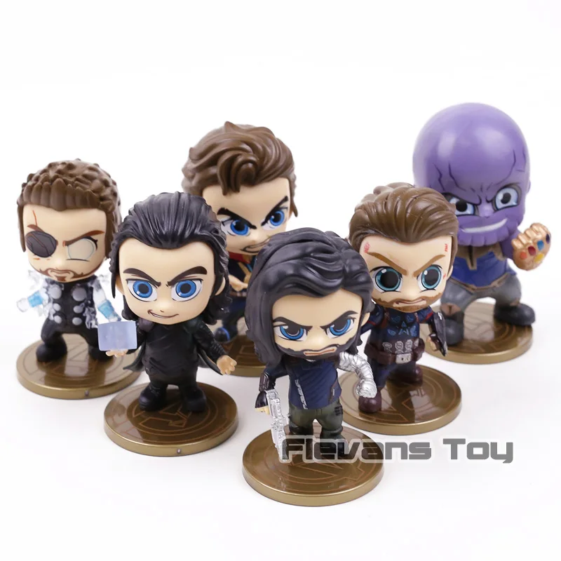

Avengers Infinity War Thanos Thor Loki Captain America Doctor Strange Bucky Barnes Figures Toys Car Decoration 6pcs/set
