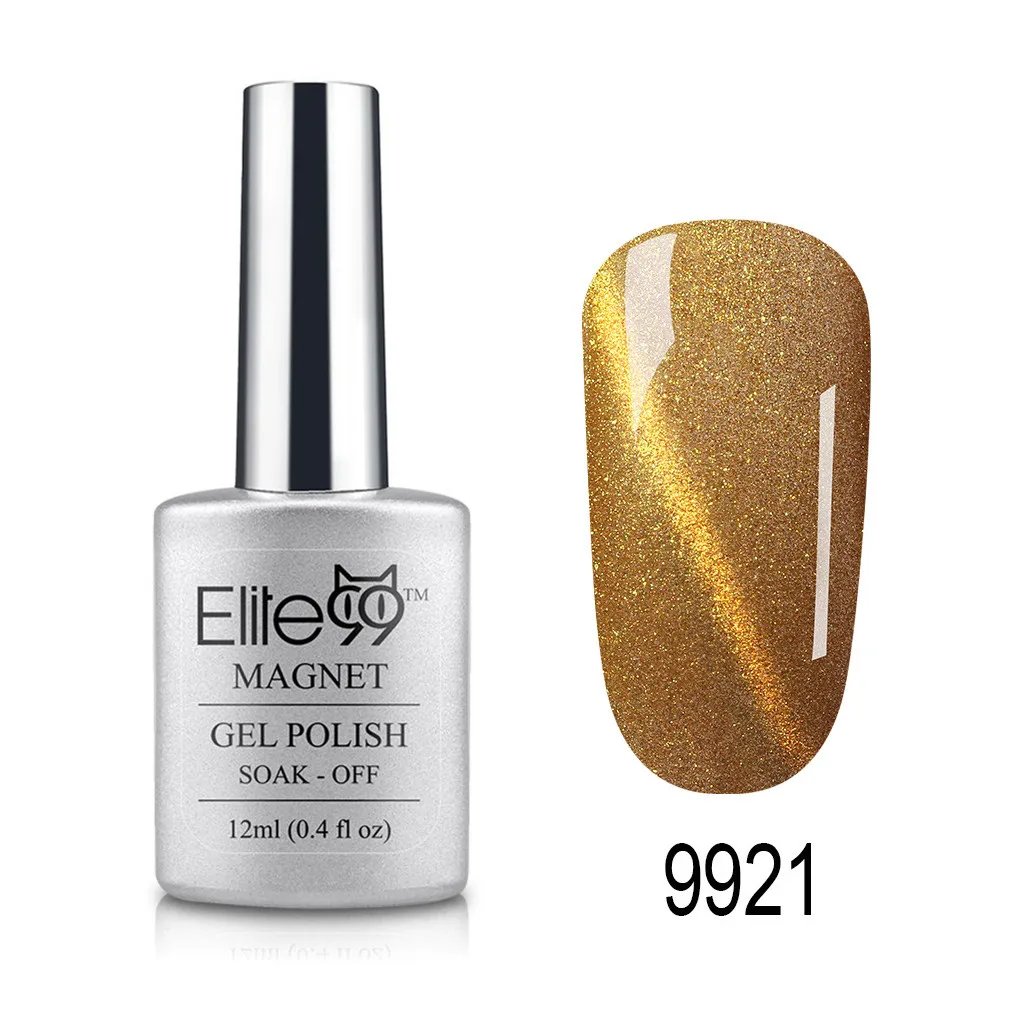 9921 Elite99 12ml Cat Eye Gel Nail Polish Soak Off Magnetic UV Gel Varnish Nail Art Manicure Gel Semi Permanent 3D Effect Gel Lacquer - Цвет: 9921
