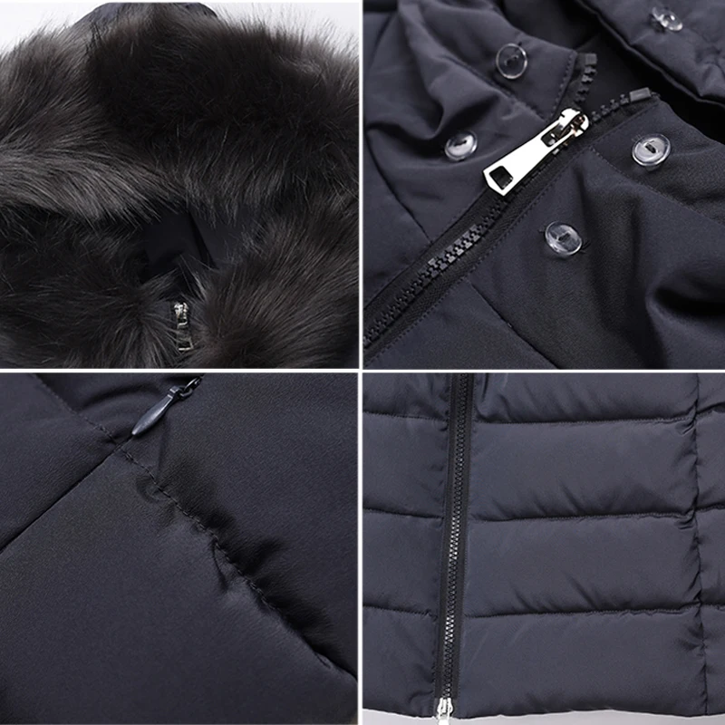 

2019 High Quality Women Winter Jacket Hooded With Fur Collar Long Female Coat Warm Thicken Ladies Parka