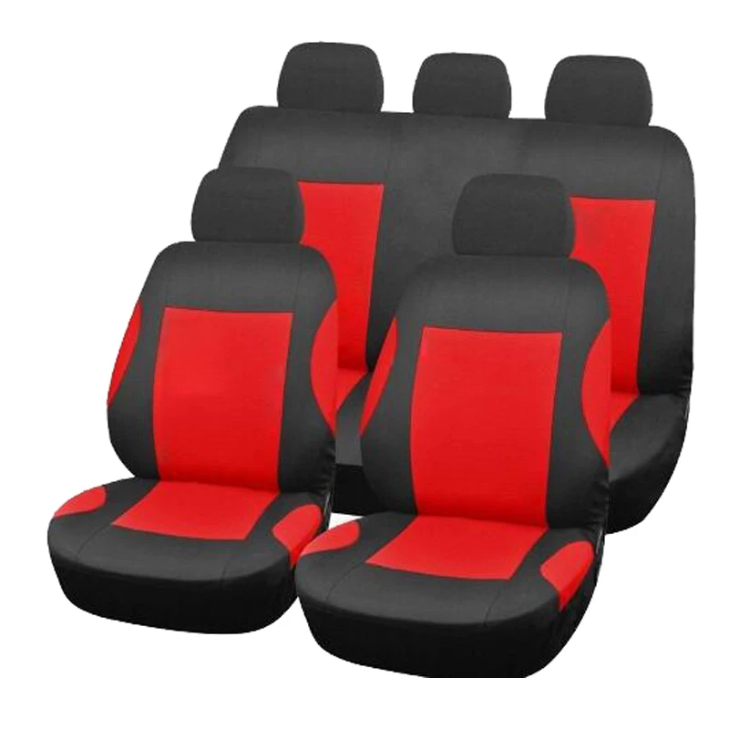 

HuiER Universal Car Seat Covers Seat Cushion Polyester fabric Cloth 9PCS 4 Seasons for Most Auto Car Styling Mat Car Accessories