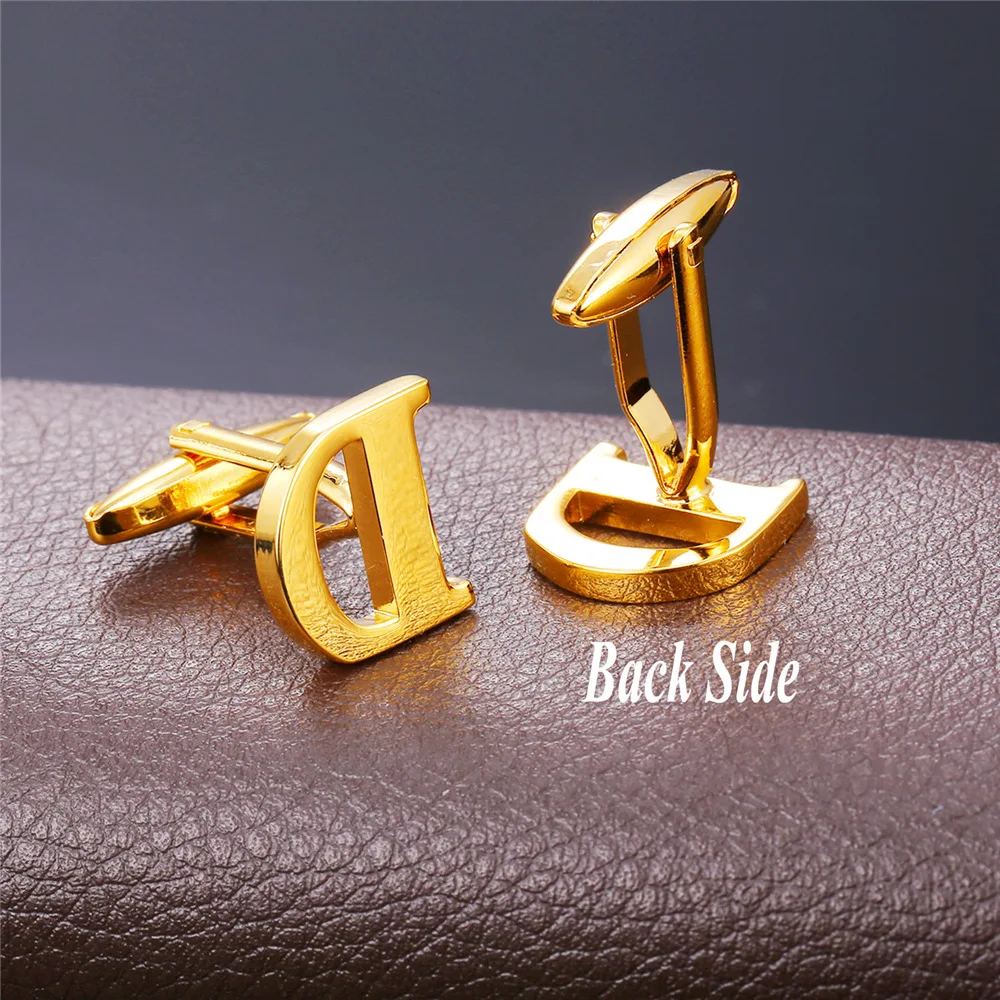 Запонки высокого качества для мужчин Алфавит D Начальная буква золото/цвет