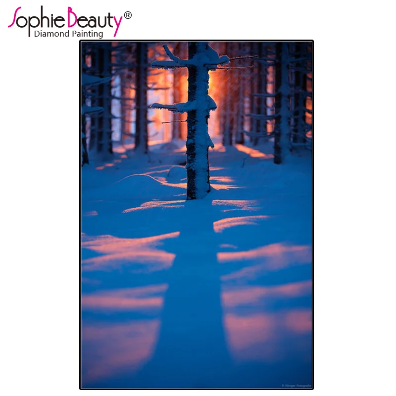 

Картина из страз «Софи Бьюти», алмазная вышивка крестиком, тишина, закат, снежный лес, полная вышивка ручной работы, мозаика, подарки