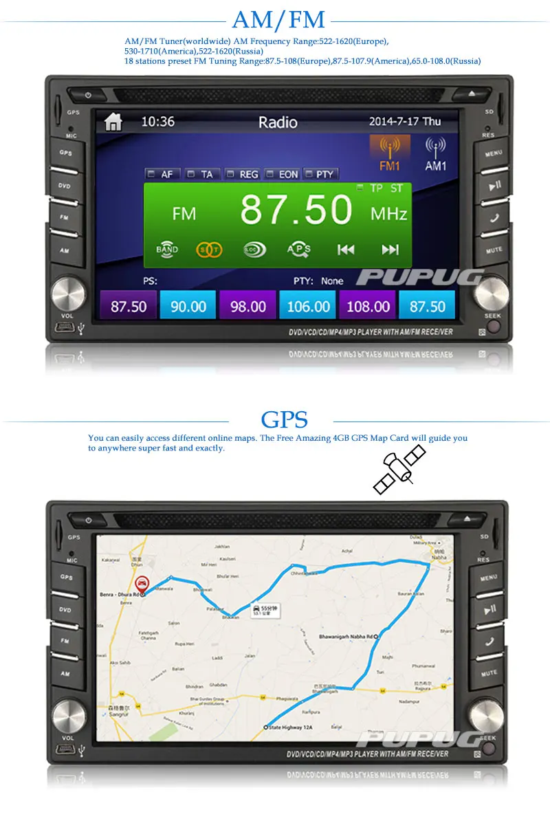 Бесплатная камера + двойной 2 din в тире автомобиля Радио Стерео gps навигация Bluetooth