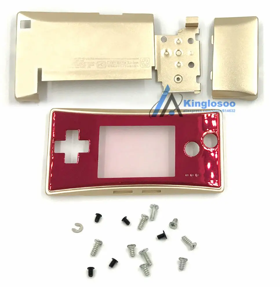 5 цветов корпус на замену чехол для Gameboy Micro GBM Лицевая панель Передняя Задняя крышка с винтами - Цвет: Golden and red