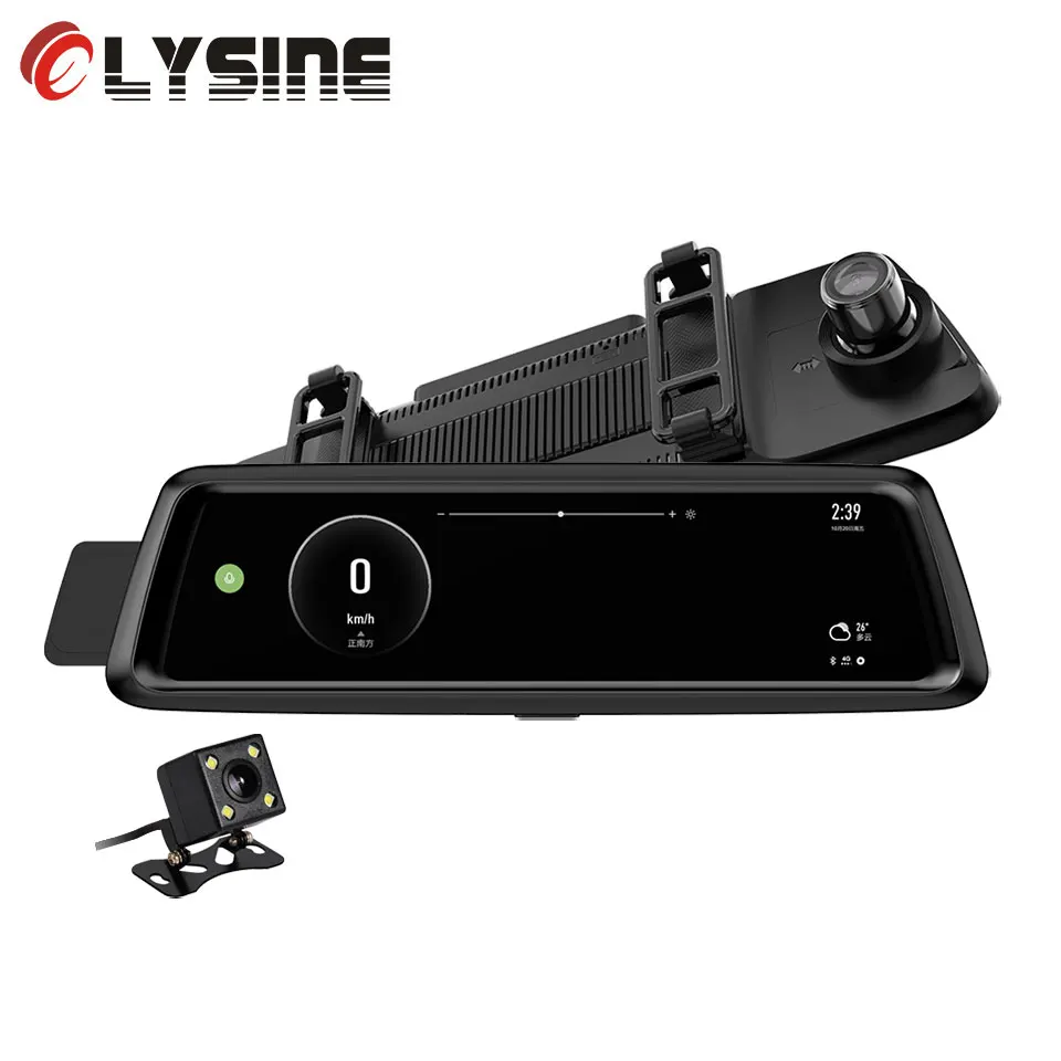Olysine 10 'ƊG Android Автомобильный видеорегистратор GPS навигатор ADAS зеркало WiFi Dashcam