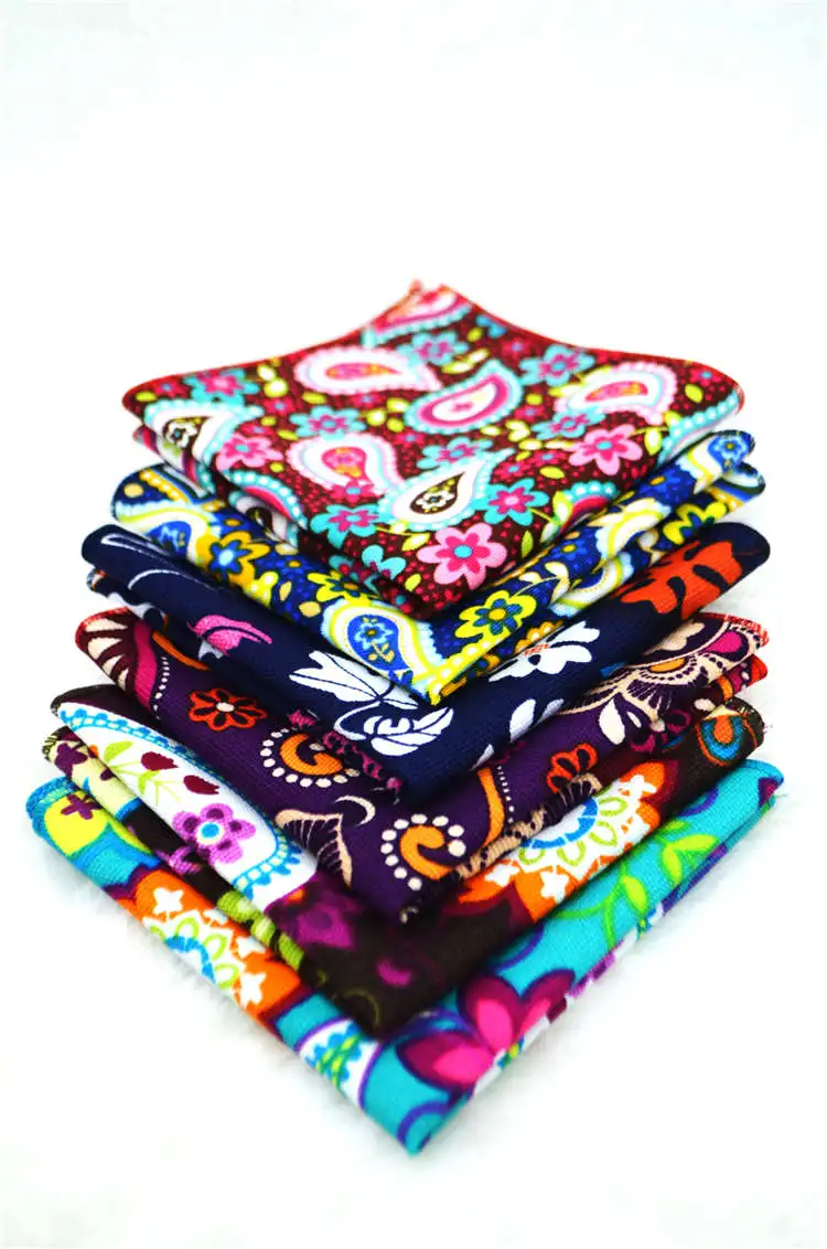 Цветочные Платки Винтажные льняные носовые платки с рисунком пейсли мужские