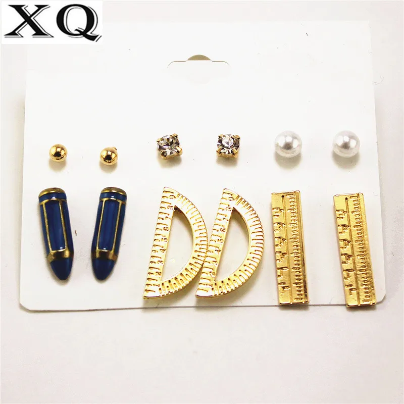 XQ модные новые женские Висячие милые глазурованные серьги с имитацией жемчуга