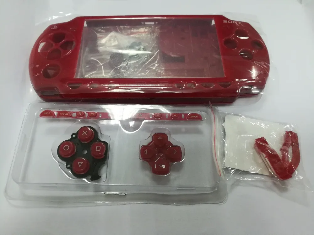 Красный цвет полный чехол для PSP 2000 housing shell запасные части с наборы