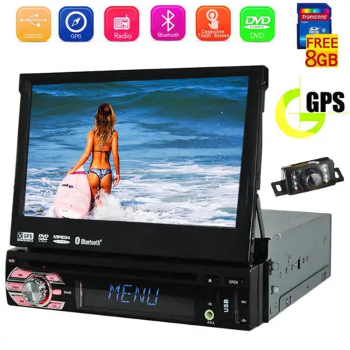 7 дюймов 1 Din сенсорный экран автомобиля dvd стерео gps навигация в тире Радио плеер