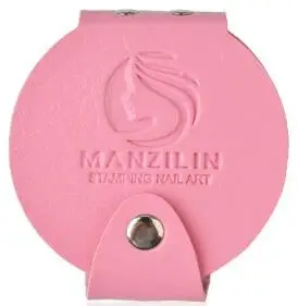 1-Pink 1 шт. 12 слотов пластина с изображениями для нейл-арта держатель кожаный чехол для диа 5,6 см круглый и восьмиугольник ногтей штамповки диск шаблон альбом - Цвет: 1-Pink