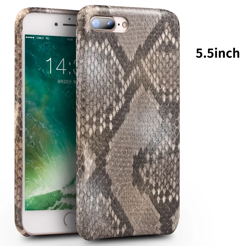 

QIALINO Case for iPhone7 Genuine Leather Phone Cover for iPhone7 plus Luxury Custom-built Python Skin Back Case for 4.7/5.5 inch