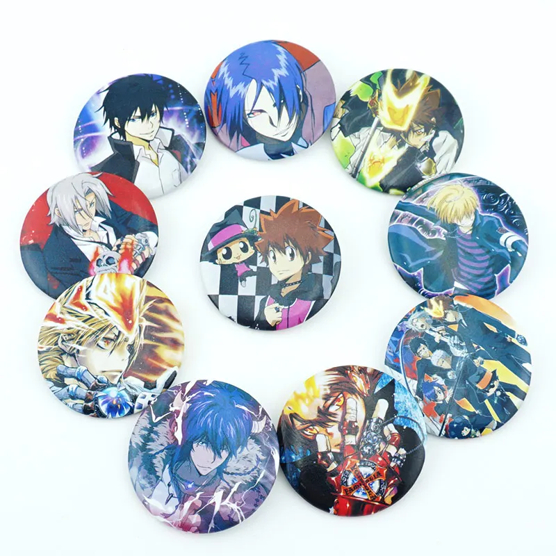10 шт./компл. аниме Hitman Reborn значок кнопки брошь груди орнамент из Костюмы Accessoies коллекция Косплэй подарки
