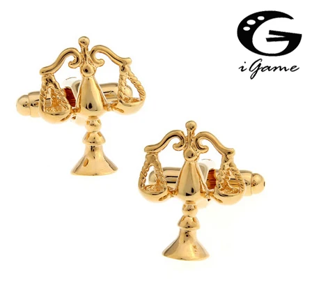 

iGame Men's Judgement Cuff Links Gold Colour Balance Scales Design Free Shipping