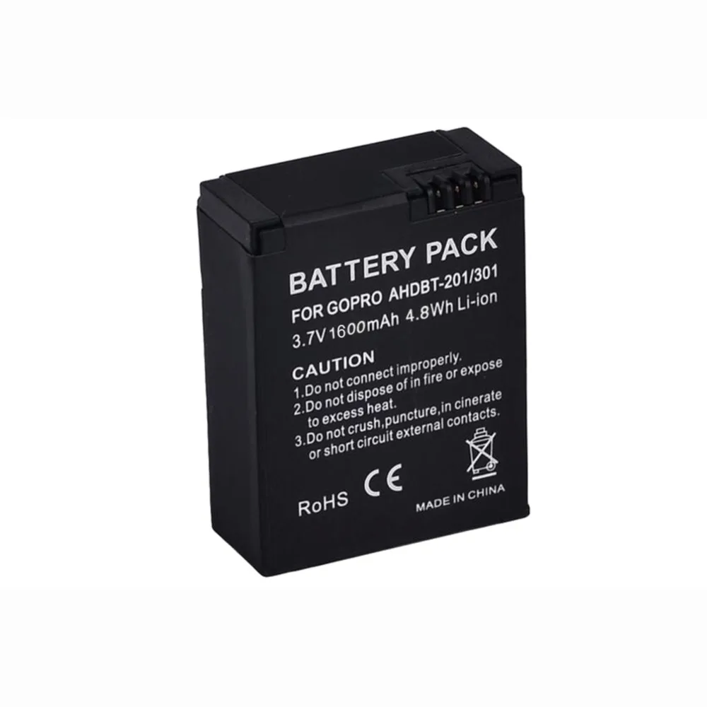 Запасная батарея для экшн камеры AHDBT 201/301 1600mAh Gopro Hero 3 + Go Pro Hero3 Sport DV перезаряжаемая