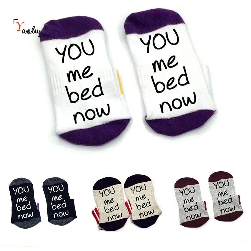 Хлопковые носки унисекс You me LOGO до щиколотки с забавными цитатами|Носки| |