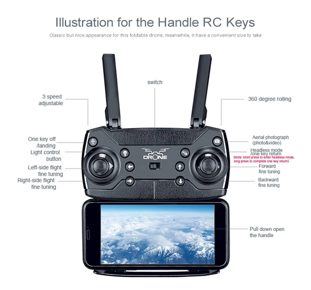 KY601S wifi FPV складной монопод селфи Дрон HD камера 6 осей 2,4G 4CH RC Квадрокоптер Дроны с hd камерой Радиоуправляемый вертолет