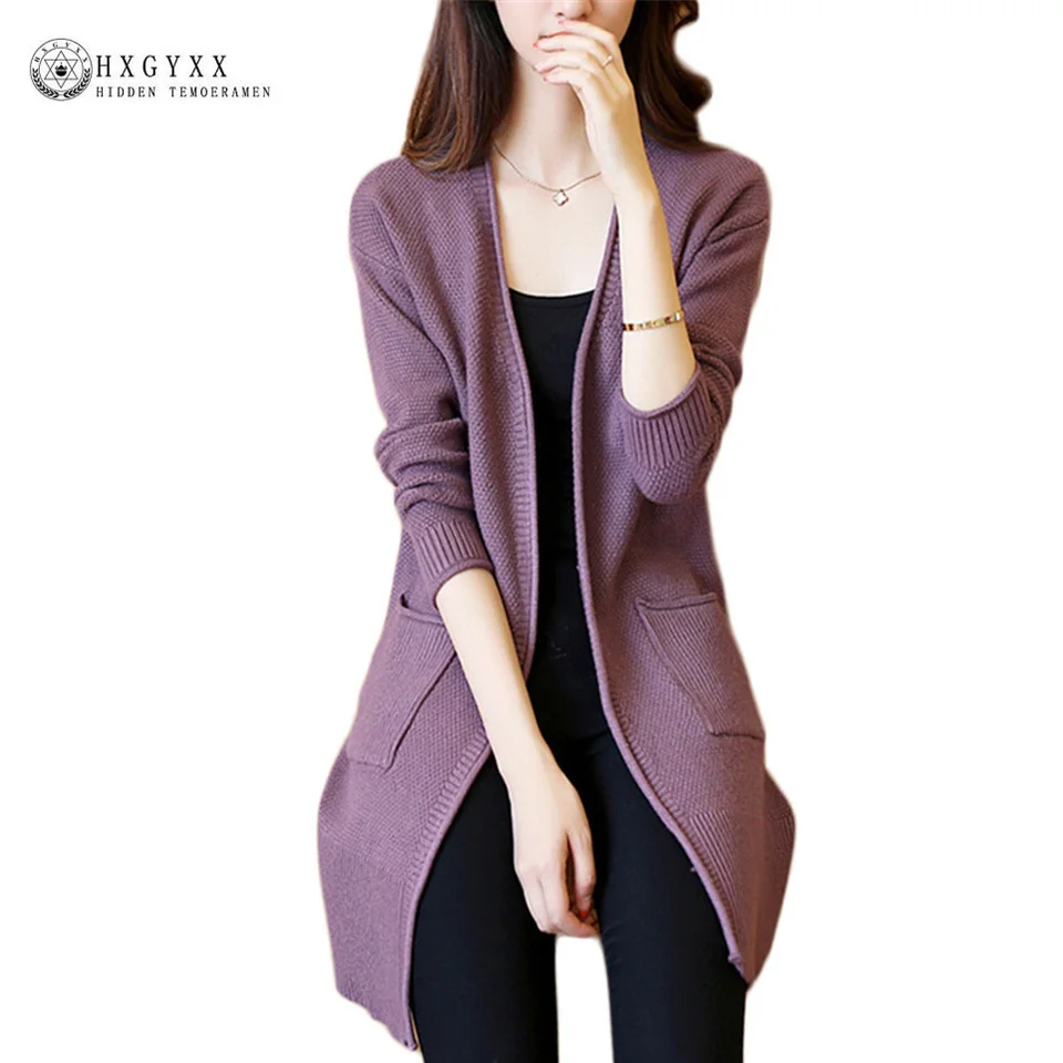 Женский кардиган с карманами Повседневный Кардиган V образным вырезом и весна