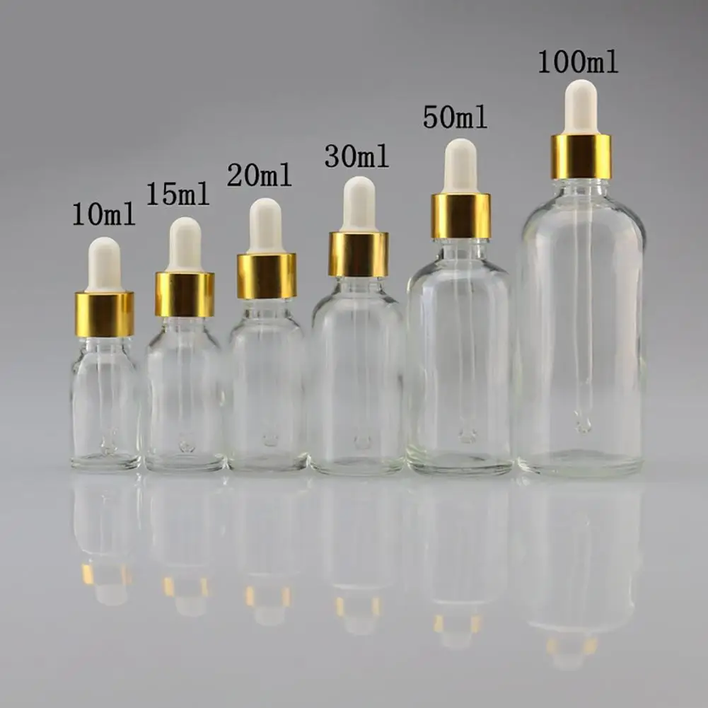 

HOT SALE Mini 5ml-100ml Transparent Glass Reagent Liquid Pipette Empty Cosmetic Bottle For Travel Refillable Bottles