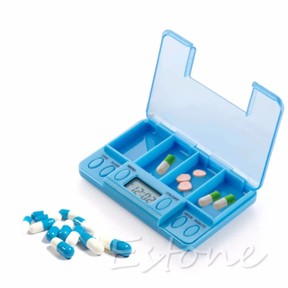 Новинка 4 ячейки мульти будильник 8 раз таймер коробка для лекарств чехол