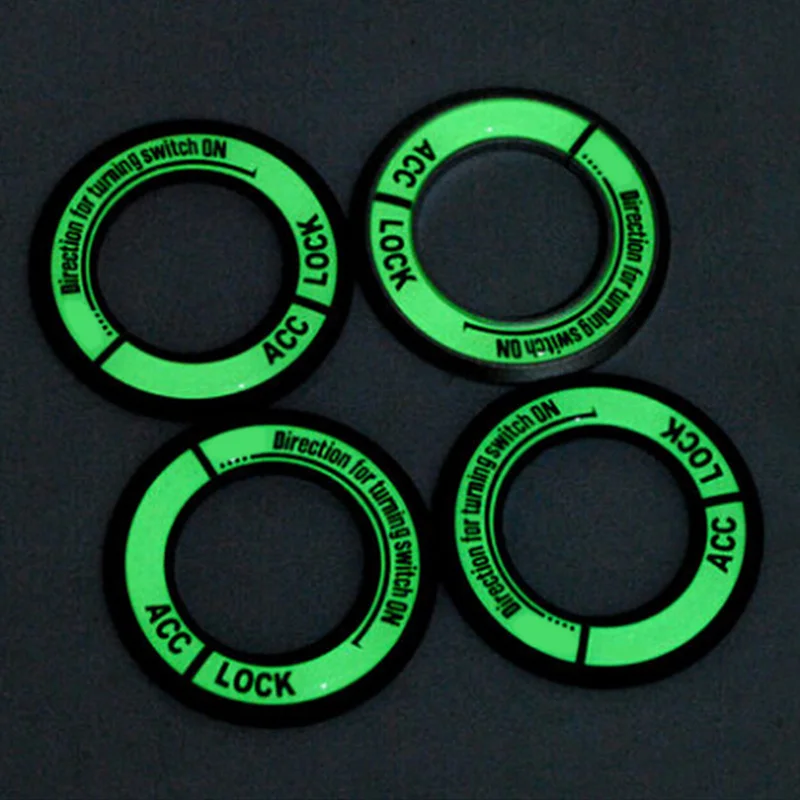 Светящаяся наклейка на зажигание крышка переключателя ключа украшение кольца
