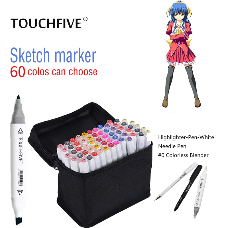 TOUCHFIVE 30/40/60/80/168 цветов двойная головка художественные маркеры авторучка масляные