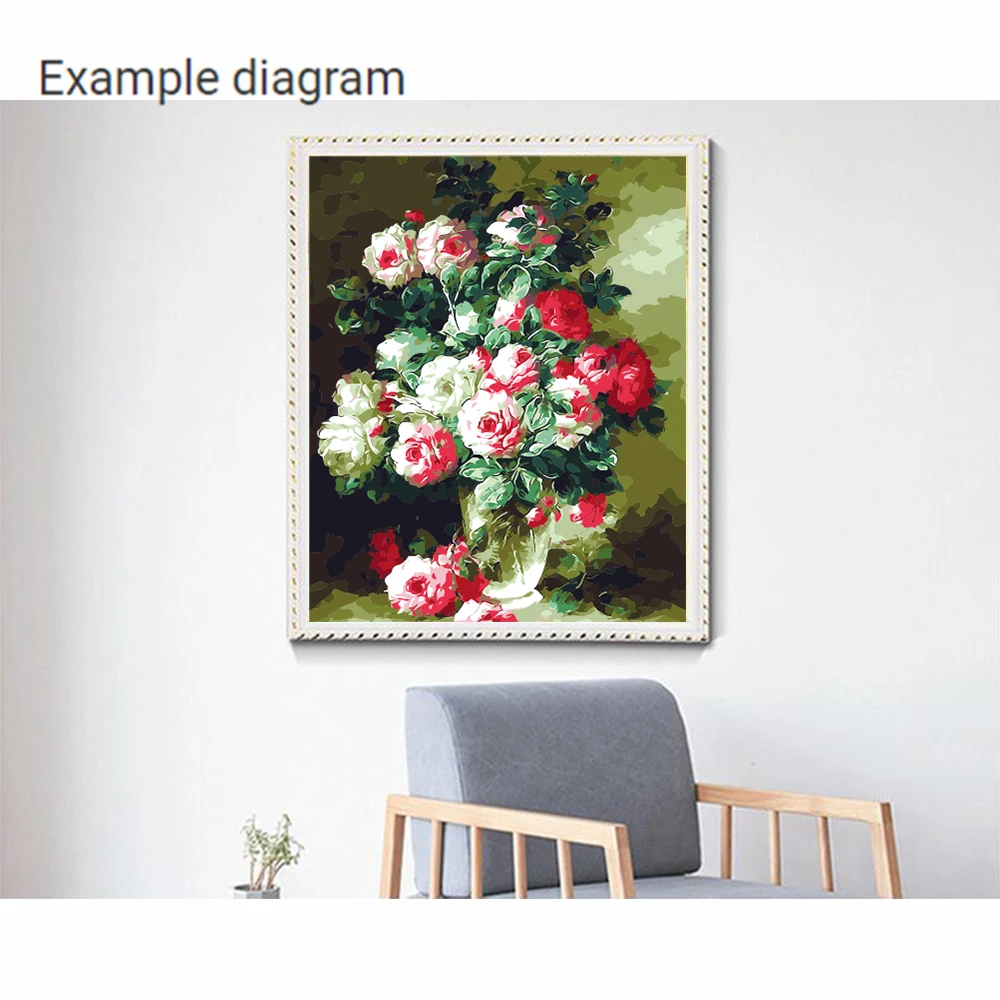 Краска ing по номерам растение цветок цифровая картина холст краска на холсты