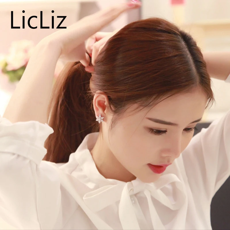 Женские серьги-гвоздики в виде снежинок из стерлингового серебра 925 пробы с