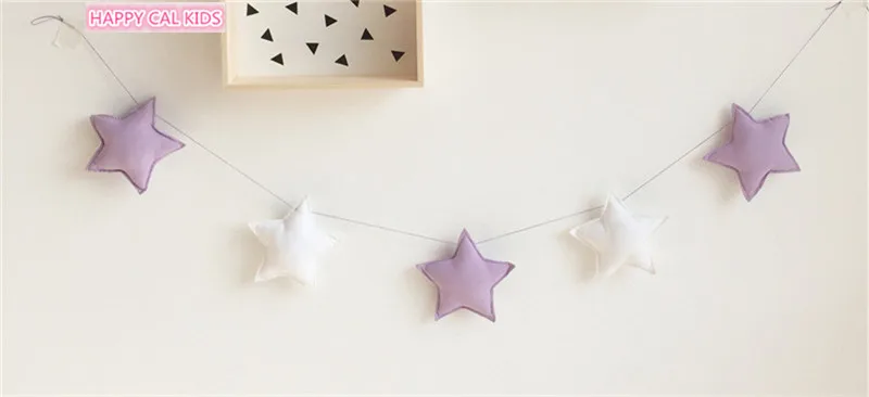 5 шт. звезды, настенные украшения DIY детские Настенный декор для детской комнаты легко украшения стены - Цвет: Purple and White