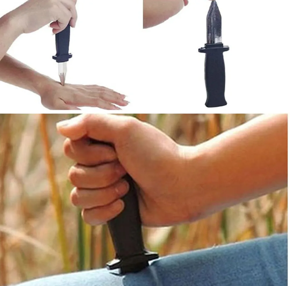 

1PCS Trick Dagger Knife Retractable SLIDE IN Blade Fun Joke Prank Halloween Prop Fake Gag Toys 18cm Hot Selling