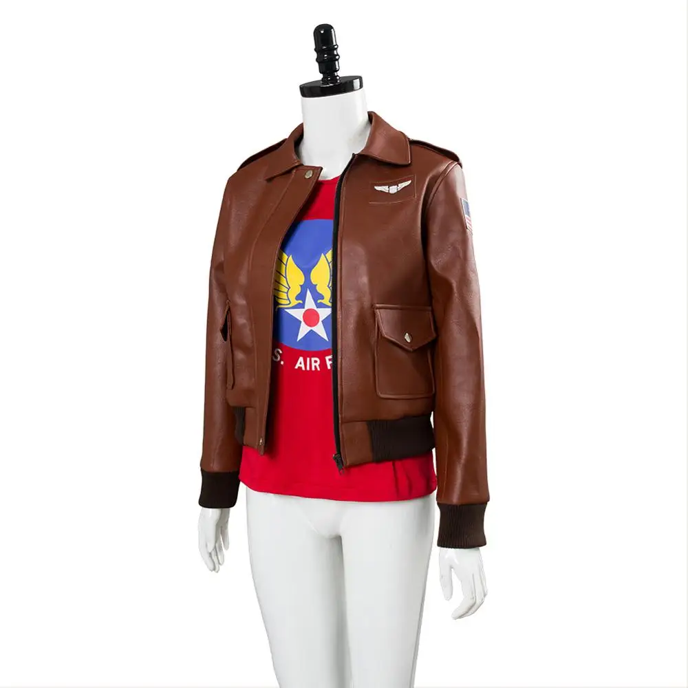 Captain Carol Danvers U.S.Air Force Jacket Cosplay Costume Halloween Carnival For Adult Men Women Custom | Тематическая одежда и