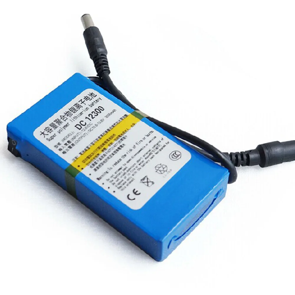 5 шт. портативный DC12300 DC 12V 3000mAh литий ионный Супер перезаряжаемый аккумулятор с