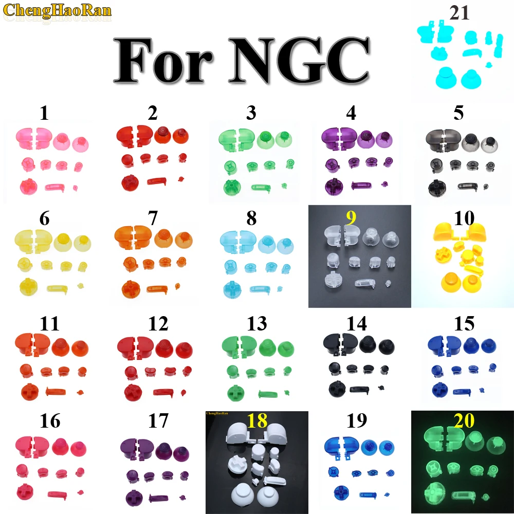 

ChengHaoRan 1set 21color Analog Stick Cap Button Keypads Y X A B Z Buttons for Nintend Gamecube controller - Joystick Controller