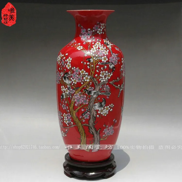 

Ceramics red vase red porcelain vase bottle gourd